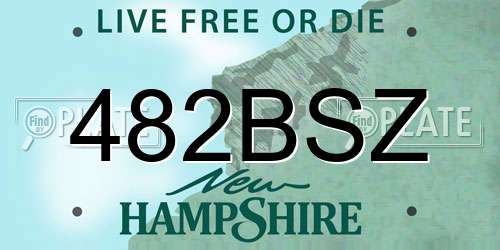 482BSZ New Hampshire License Plate