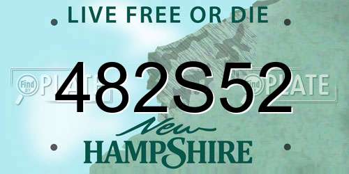 482S52 New Hampshire License Plate
