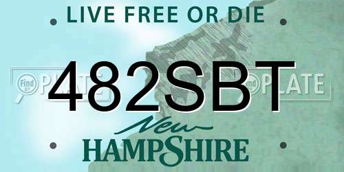 482SBT New Hampshire License Plate