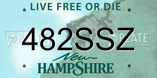 482SSZ New Hampshire License Plate