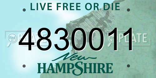 4830011 New Hampshire License Plate