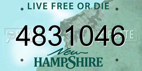 4831046 New Hampshire License Plate