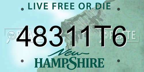 48311T6 New Hampshire License Plate