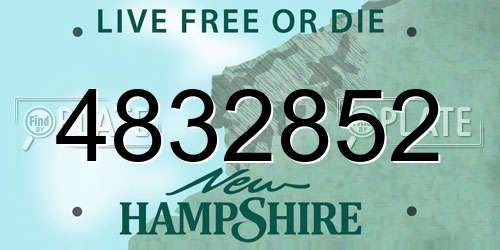 4832852 New Hampshire License Plate