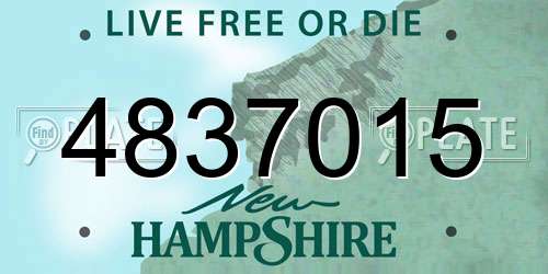 4837015 New Hampshire License Plate