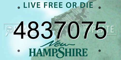 4837075 New Hampshire License Plate
