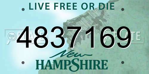 4837169 New Hampshire License Plate