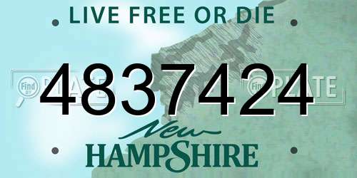 4837424 New Hampshire License Plate