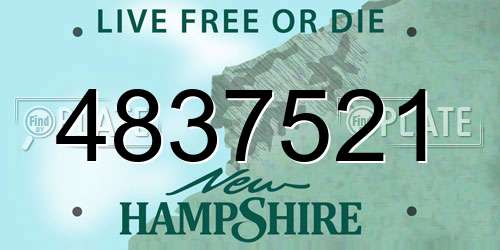 4837521 New Hampshire License Plate
