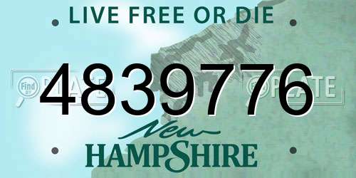 4839776 New Hampshire License Plate