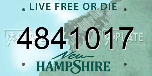 4841017 New Hampshire License Plate