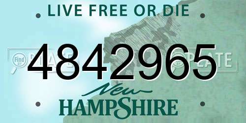 4842965 New Hampshire License Plate