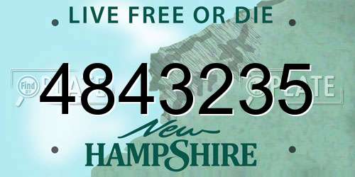 4843235 New Hampshire License Plate