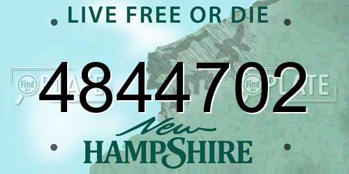 4844702 New Hampshire License Plate