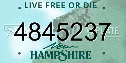 4845237 New Hampshire License Plate