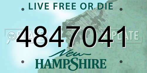4847041 New Hampshire License Plate