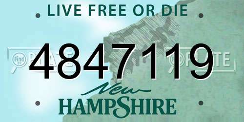 4847119 New Hampshire License Plate
