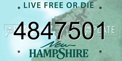 4847501 New Hampshire License Plate