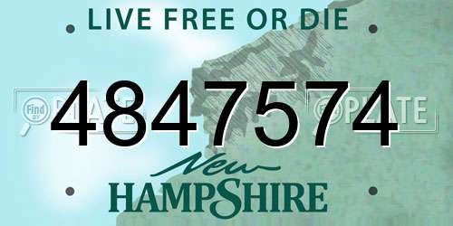4847574 New Hampshire License Plate