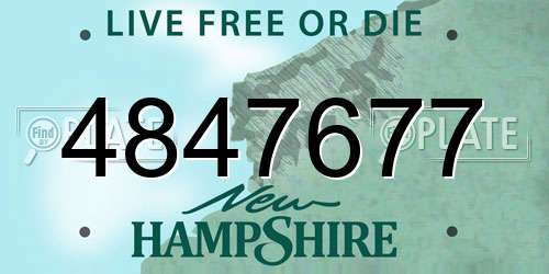 4847677 New Hampshire License Plate