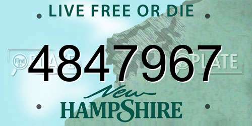 4847967 New Hampshire License Plate