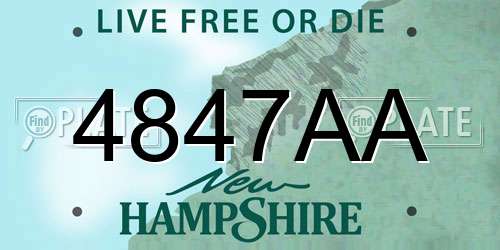4847AA New Hampshire License Plate