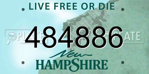 484886 New Hampshire License Plate
