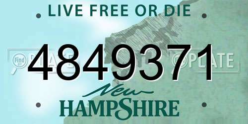 4849371 New Hampshire License Plate