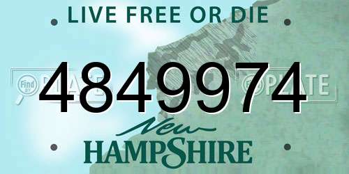 4849974 New Hampshire License Plate