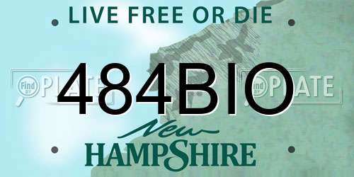 484BIO New Hampshire License Plate
