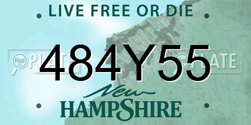 484Y55 New Hampshire License Plate