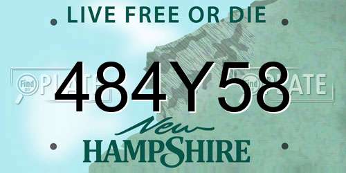 484Y58 New Hampshire License Plate