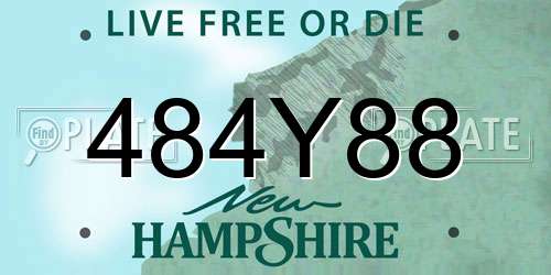 484Y88 New Hampshire License Plate