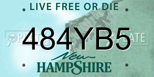 484YB5 New Hampshire License Plate