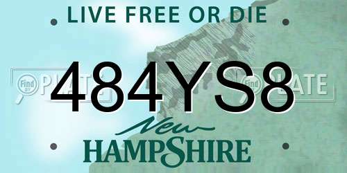 484YS8 New Hampshire License Plate