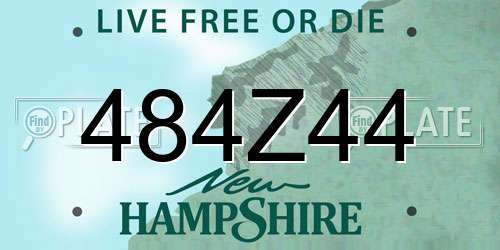 484Z44 New Hampshire License Plate