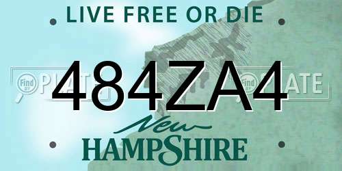 484ZA4 New Hampshire License Plate