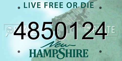4850124 New Hampshire License Plate