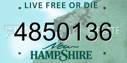 4850136 New Hampshire License Plate