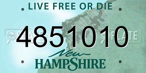 4851010 New Hampshire License Plate