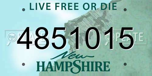 4851015 New Hampshire License Plate