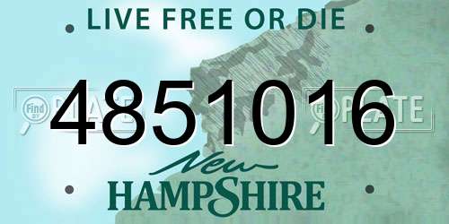 4851016 New Hampshire License Plate