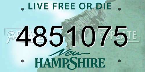4851075 New Hampshire License Plate