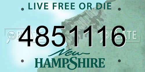 4851116 New Hampshire License Plate