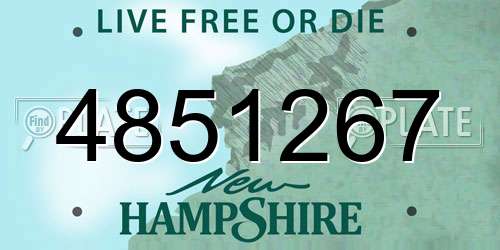 4851267 New Hampshire License Plate