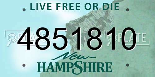 4851810 New Hampshire License Plate