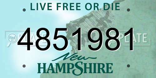 4851981 New Hampshire License Plate