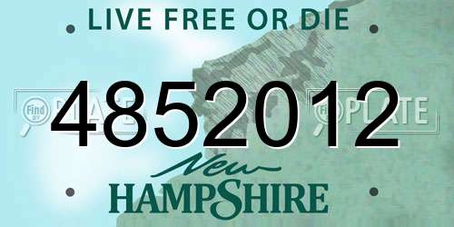 4852012 New Hampshire License Plate