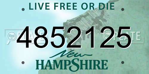 4852125 New Hampshire License Plate
