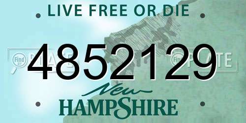 4852129 New Hampshire License Plate